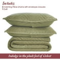 thumbnail image 4 of Superior Karina Cotton Velvet Lightweight Quilt Set, King, Sage, 4 of 11