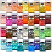 Epoxy Resin Dye Mica Powder 24 Powdered Pigments Set Soap Dye Hand Soap Making Supplies Eyeshadow and Lips Makeup Dye Slime Pigment