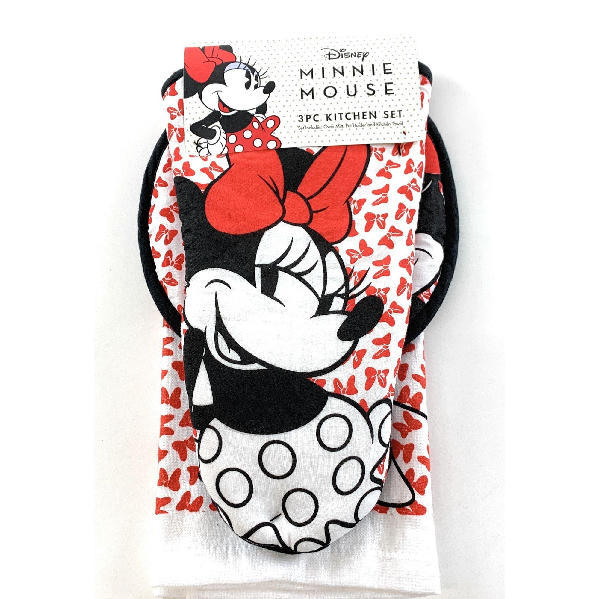 Best Brands Disney Kitchen Oven Mitt/Glove and Square Potholder Set  w/Neoprene for Easy Non-Slip Gripping - Protect Your Hands in The Kitchen -  Heat