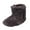 Brown, variant on Women's Fleece Fuzzy Ankle Booties Slip on Memory Foam Plush Comfortable House Shoes(Navy,5.5)