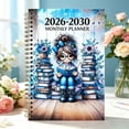 thumbnail image 7 of Monthly Planner,Five Year Notebook,Floral Cover Scheduling Journal for Long Term Goal Tracking Campus Office Daily Planning(Blue), 7 of 7