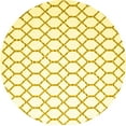 thumbnail image 1 of Ahgly Company Machine Washable Indoor Round Trellis Yellow Contemporary Area Rugs, 4' Round, 1 of 4