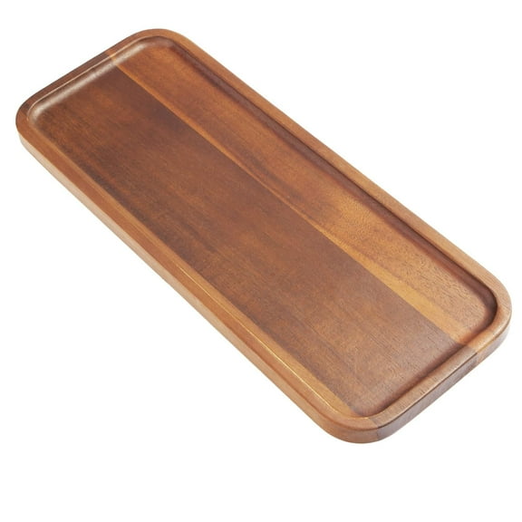 Acacia Wood Serving Platter, Small Rectangular Cheese Board, Wooden Tray for , Bathroom Decor, Kitchen Counter, Farmhouse Style, 14 Inches by 5.5 Inches, Brown