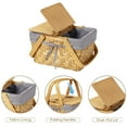 thumbnail image 4 of GRANNY SAYS Small Woven Baskets with Folding Handles & Dual-flid Lids, Wooden Picnic Hamper Baskets with Stripe Liner, 4 of 8