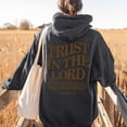 thumbnail image 2 of GPOECD Sweat à Capuche Réversible pour Femmes Grande Taille avec Imprimé Lettre, Manches Longues, Poche, 03_gris Foncé, S, 2 of 3