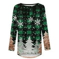 thumbnail image 4 of Ounisa Crewneck Sweatshirts for Women Merry Christmas Lightweight Pullover Christmas Tree Christmas Lights Snowflake Sequin Graphic Tops, 4 of 5