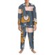 thumbnail image 3 of Fotbe Llama and Cactus Pijama de Hombre con Estampado de Manga Larga, Conjunto de 2 Piezas, Ropa de Dormir Suave y Cómoda con Bolsillos-Small, 3 of 7