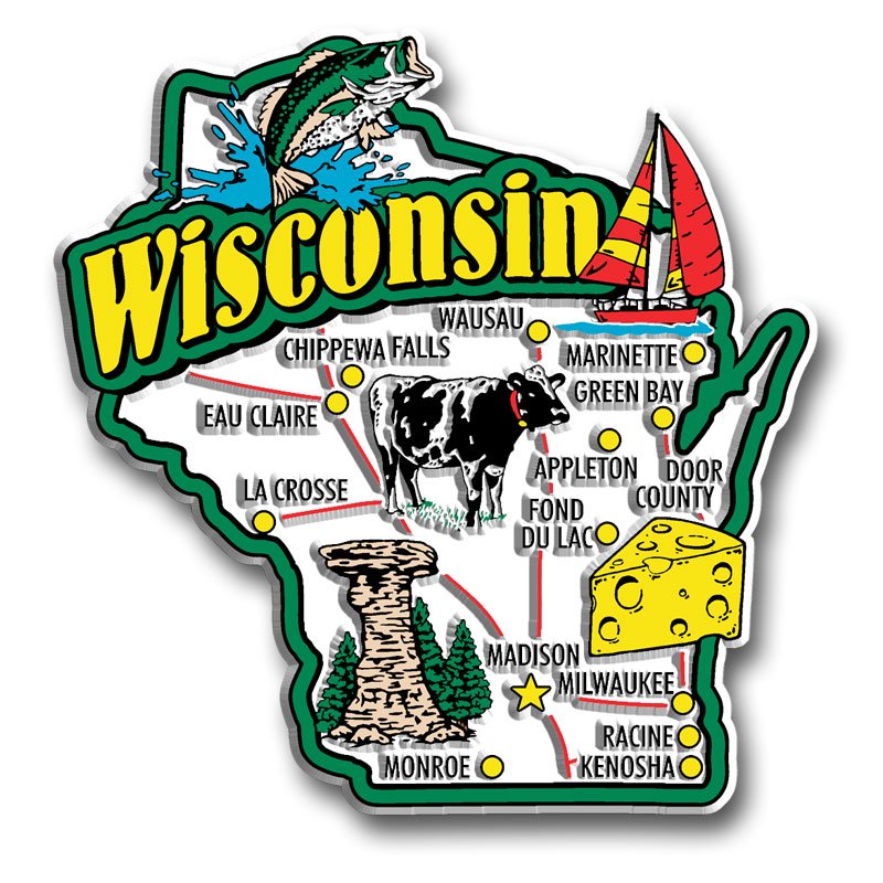 Wisconsin Jumbo State by Classic Collectible Souvenirs Made in the USA Walmart