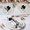 thumbnail image 2 of Black Grey Geometric Cloth Napkins, Modern Abstract Art White Washable and Reusable Dinner Napkins Set of 4, Table Napkin for Kitchen Party Birthday Wedding Hotel Housewarming 20"x20", 2 of 8