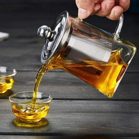 

TiFyTof2ys MARCHKK1 Heat Resistant Glass Teapot with Strainer Filter Infuser Tea Pot 350ml