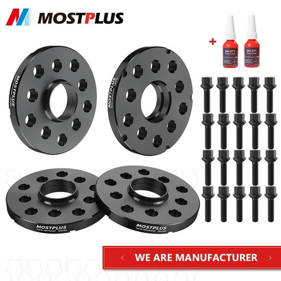 MOSTPLUS 4PCS Wheel Spacers 5x100 5x112 15 MM & 20 MM 57.1 mm w/ stud for Audi VolksWagen