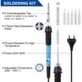 thumbnail image 3 of Kit de soldadura para cautín, kit eléctrico de 60 W, temperatura ajustable con multímetro digital, soporte para cautín, bomba desoldadora y bolsa de herramientas portátil de PU, 3 of 5