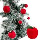 thumbnail image 1 of Red Flocked Apples Pendant Christmas Tree Ornaments Christmas Party Decoration Hanging Home Mall Bar Christmas Tree Decorations 6 Pack, 1 of 6