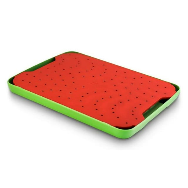 Simpleware RED203 Planche à Découper à Prise de Jus Slim Non Slip- Rouge-Vert
