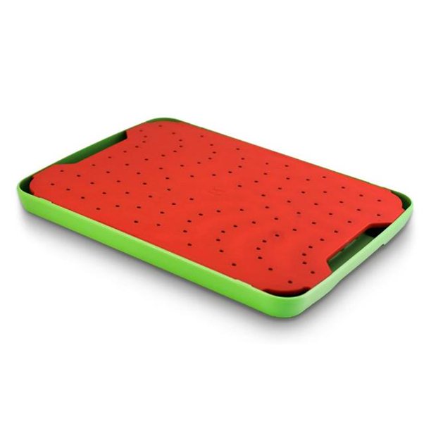 Simpleware RED203 Flow Juice Catching Cutting Board Slim Non Slip, Red