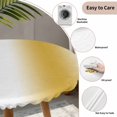 thumbnail image 3 of Yellow Ombre Round Tablecloth for 36-44 Inch Tables, Fitted Table Cover with Elastic Edge, Farmhouse Modern Abstract Art Waterproof Outdoor Table Cloth Protector for Patio Garden Dinner Picnic, 3 of 9