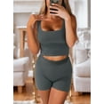 thumbnail image 5 of Weardear Workout Sets for Women Two Piece Casual Yoga Outfits Ribbed Crop Tank Top High Waist Leggings Active Wear, 5 of 5