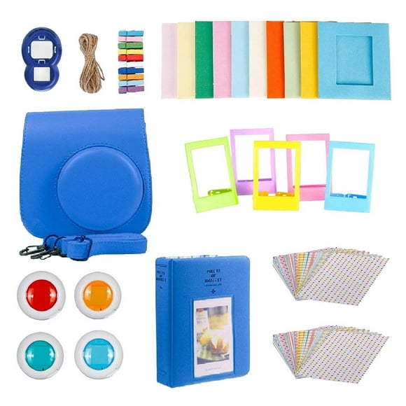 Kit de accesorios para la cámara instantánea Instax Mini 8/8s/9 | Cámara 9 en 1 azul cobalto