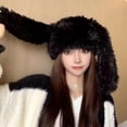 thumbnail image 4 of Furry Cute Long Bunny Ear Plush Hat, Soft Plush Y2K Rabbit Hat with Floppy Ears for Women and Girls, Adjustable Winter Beanie for Party, Festival, and Indoor Outdoor Wear, 4 of 8