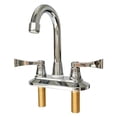 thumbnail image 4 of Bathroom Faucet for Camper 4 Inch Centerset, with Double Handle 360° Swivel Spout 2.17" Extra Long Mounting Shanks Lavatory Basin Sink Faucet for RV Trailer Mobile Home, Chrome, 4 of 12