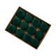 thumbnail image 1 of 12 adornos de bolas de Navidad Gloria Verde oscuro 32 cm x 24 cm Flocado, 1 of 9