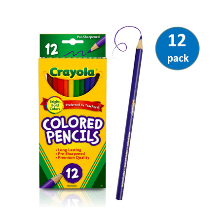 12 Piece Colored Pencils - Crayola 12 Count Colored Pencils, 12 Packs