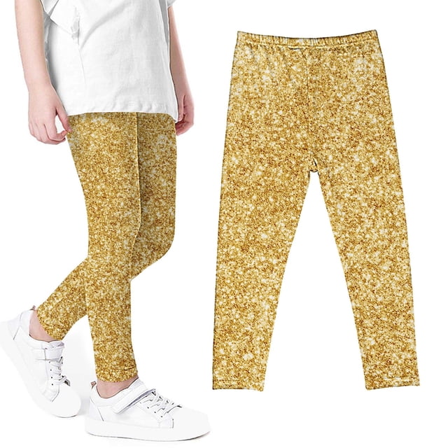 Odeerbi 3-8 Años Niñas Leggings Estampado Brillante Mallas Elásticas Pantalones de Verano Cintura Alta Pantys Suaves
