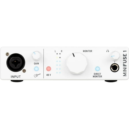 Arturia MiniFuse 1 Portable Single Input USB-C MIDI Audio Interface, White