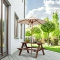 thumbnail image 3 of Gymax Children Outdoor 4 Seat Kids Picnic Table Bench with Folding Umbrella, 3 of 10