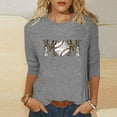 thumbnail image 1 of Lolmot T-shirt Imprimé pour Femmes, Blouse à Manches 3/4, Col Rond, Hauts Décontractés, 1 of 4