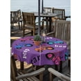 thumbnail image 2 of Outdoor Tablecloths with Umbrella Hole & Zipper, Cartoon Tractor Round Tablecloth 54 Inch, Cute Beep Car Digger Shovel Truck Purple Waterproof Table Cloth, Patio/Pool/Picnic Table Covers, 2 of 8