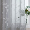 thumbnail image 6 of White Leaf Sheer Curtains for Living Room, 84 Inches Long Grommet Top Floral Leaf Embroidery Voile Sheer Curtains for Bedroom Embroidery Window Curtains, 52 x 84 Inch, 2 Panels, 6 of 9
