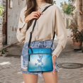 thumbnail image 5 of HELLHERO Lightweight Ladies Shoulder Purse for Weekend Getaways Daily Commute Work, PU Material Water-Resistant Waterproof Sling Bag, Butterfly Pattern Design, 5 of 7