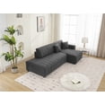 thumbnail image 2 of Modern Plush Lamb Wool Right Facing Sectional Sofa 220×80×75cm with Chaise, 2 of 14