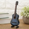 thumbnail image 4 of Guitarra de madera en miniatura, modelo de exhibición, mini adornos musicales, artesanía, decoración del hogar (azul, 14 cm), 4 of 12