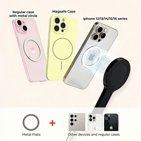 MUNBYN Portable 65.8IN Phone Floor Stand, Magnetic Height Adjustable Floor Stand Tripod，— Includes Bluetooth Remote for Remote Operation