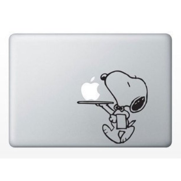 snoopy serving macbook vinyl sticker laptop skin