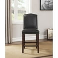 thumbnail image 5 of Home Square Faux Leather Counter Stool in Brown Finish - Set of 3, 5 of 11