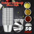thumbnail image 2 of 50 Pack Stainless Steel Condiment Sauce Cups 2.5 Oz, 2.5 oz Individual Round Condiments Ramekins Small Metal Ramekins Reusable Mini Dipping Cups Metal Condiment Cups Kitchen Vinegar Butter Ketchup, 2 of 6