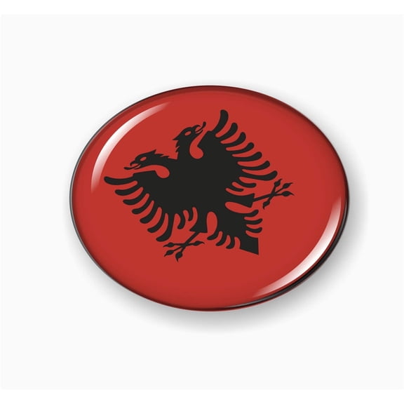 BestLicensePlateFrames Flag of Albania 3D Domed Car Emblem Badge Sticker – Flexible Bezel