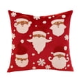 thumbnail image 2 of 18x18 in cottons embroidered Christmas pillow cover for winter decor beds sofas cushions cars lights up festive atmospheres, 2 of 6