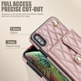 thumbnail image 4 of for iPhone X/XS Back Case, Luxury Ultra Slim Shockproof PU Leather Card Slots Kickstand Magnetic Snap Shoulder Strap & Wristlet RFID Blocking Phone Cover for iPhone X/XS, Rosegold, 4 of 9