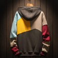 thumbnail image 3 of Sudadera con capucha y cordón de bloque de color para hombre, novedad, sudadera de manga larga, khkai xxl JAMW Sencillez, 3 of 5