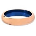 thumbnail image 2 of P. Manoukian Tungsten Wedding Band Ring 4mm for Men Women Blue 18k Rose Gold Plated Dome Polished Lifetime Guarantee Size 10, 2 of 4