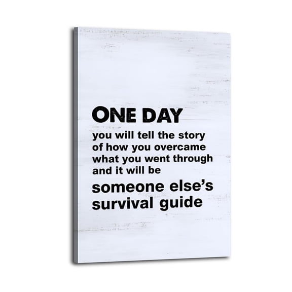 Inspirational Poster One Day You Will Tell The Story-1 Poster Wrapped Wooden Frame Wall Decor,Canvas Wall Art for Living Room,Bedroom,Office,Ready to Hang