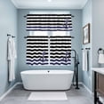 thumbnail image 3 of Anchor Black Kitchen Curtains Sets for Windows 24 Inch Length, Modern Navy Blue White Striped Nautical Rod Pocket Window Treatments Tier Curtains and Valances Set for Bedroom/Bathroom, 3 of 8