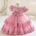 thumbnail image 4 of Cathalem Spring Dresses for Girls Girls and Toddler Short Sleeve Dressy Special Occasion Dresses (PK1,12-18 Months), 4 of 6