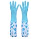 thumbnail image 1 of Delantal Miyuadkai con mangas de goma para limpieza del hogar, guantes de látex con puños impermeables, medianos, para lavar platos, largos, para cocina, comedor y bar, color azul, 1 of 5