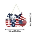 thumbnail image 2 of 4th Of July Decoration Patriotic Hanging Door Sign With Rope Flag Plaque For Independence Day Memorial Day Front Door Porch Wall Window Beads Bracelet String Frosted Christmas Garland Replacement for, 2 of 3