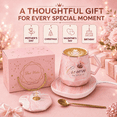 thumbnail image 7 of TTDEKGH Coffee Mug Warmer Set, 131°f Constant Temperature Heated Cup with Lid, Spoon and Electric Warming Plate, 13.5 Fl Oz Beverage Warmer Gift Set for Coffee, Tea and Milk, 7 of 7